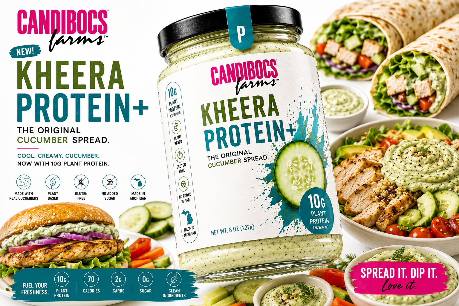KHEERA Protein+ jar, a future variety in the cucumber spread platform